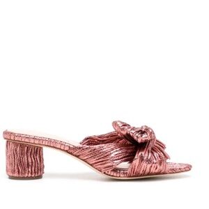 Loeffler Randall 50mm metallic-effect plissé sandals US 6.5
